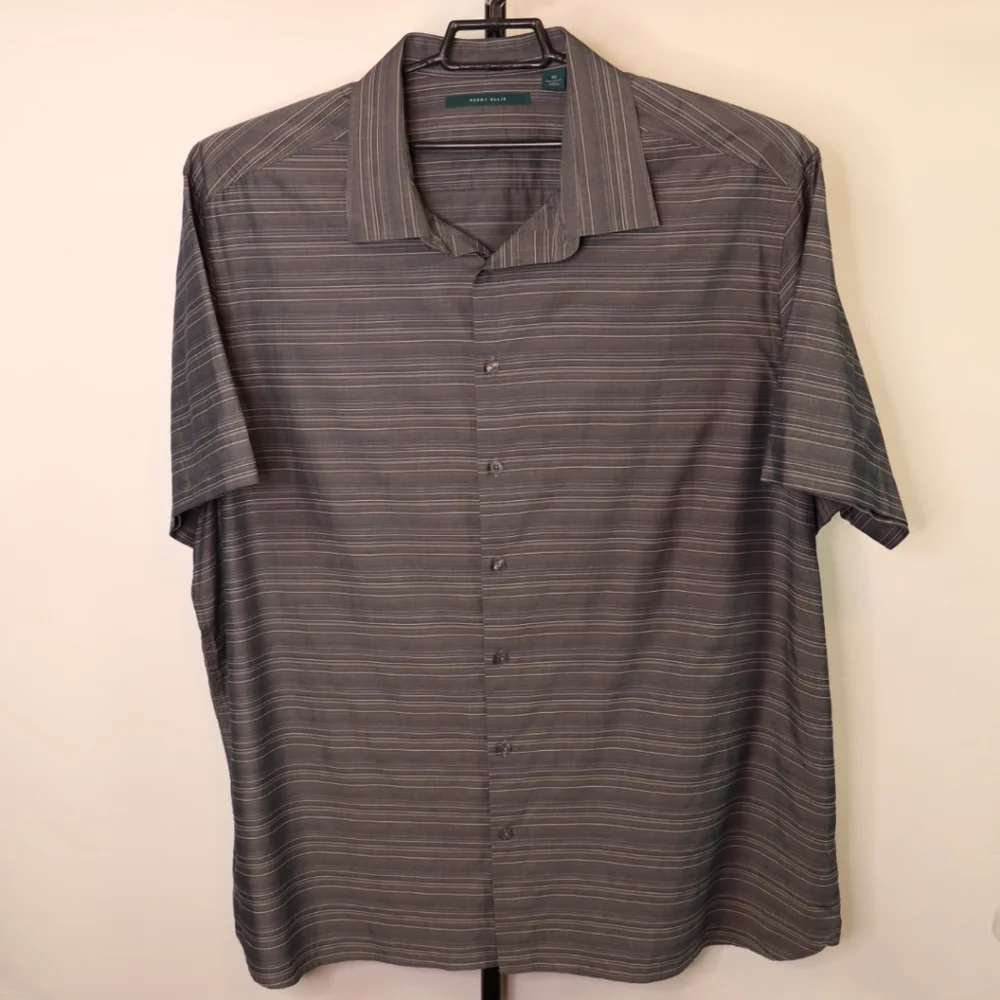 Perry Ellis Striped Button Down Shirt Size 2X Mens